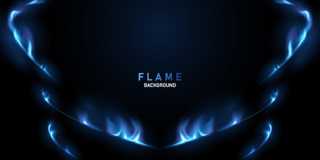 Blaue virtuelle flammendesign-vektorillustration