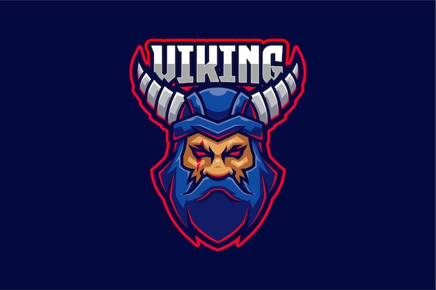 Blaue wikinger e-sport logo vorlage