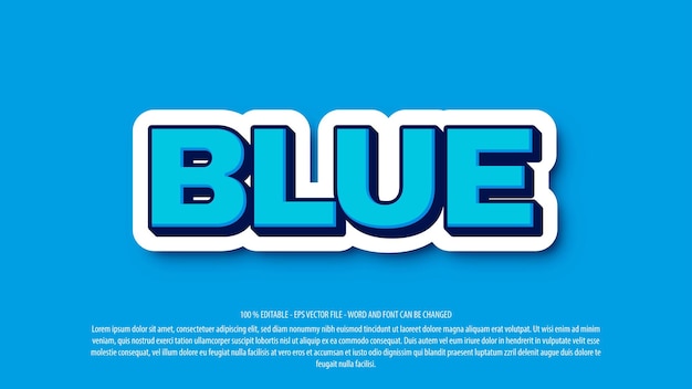 Blauer 3D-Cartoon-Texteffekt