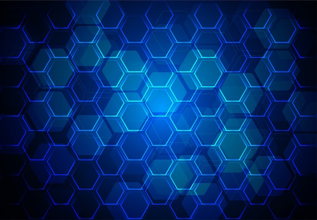 Blauer abstrakter hexagonhintergrundvektor