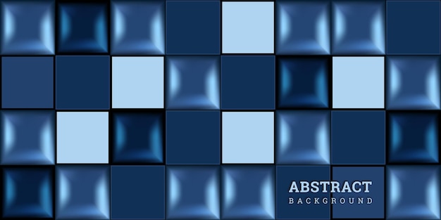 Blauer abstrakter hintergrund 3d mit geometrischen formen