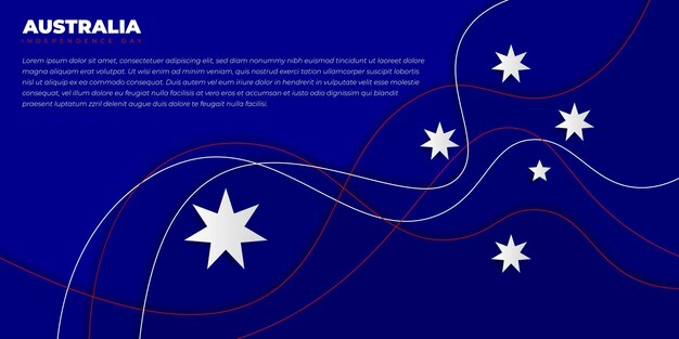 Blauer abstrakter hintergrund mit australischen flaggensternen für australien-unabhängigkeitstag-hintergrunddesign