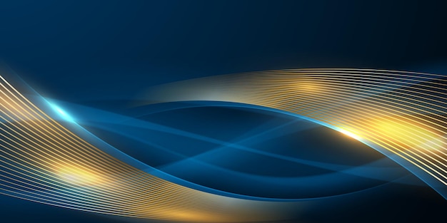 Blauer abstrakter Hintergrund mit luxuriösen goldenen Elementen, Vektorillustration