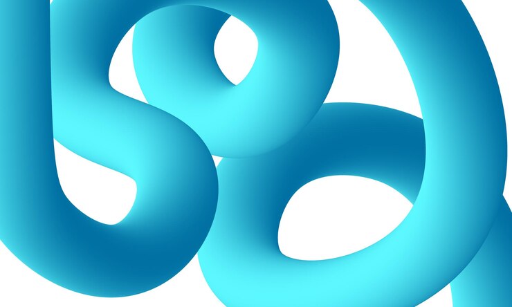 Vektor blauer ästhetischer hintergrund 3d-gradienten abstrakte formen vektor