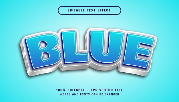 Blauer bearbeitbarer 3D-Texteffekt