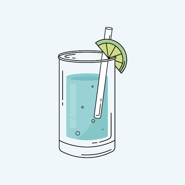 Blauer cocktail mit limette