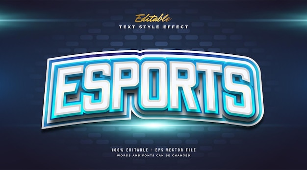 Blauer esport-textstil-effekt