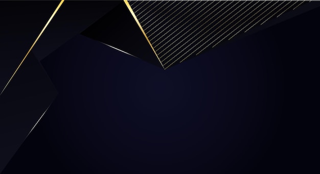 Vektor blauer geometrischer hintergrund mit goldenen linien