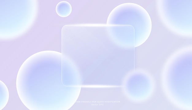 Blauer Glasmorphismus mit subtilem Gradient und Kugeln