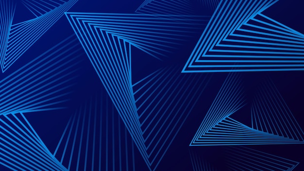 Blauer Gradient abstrakter Hintergrund mit Dreieck-Linienmuster futuristisches Technologie-Konzept Vektor-Illustration