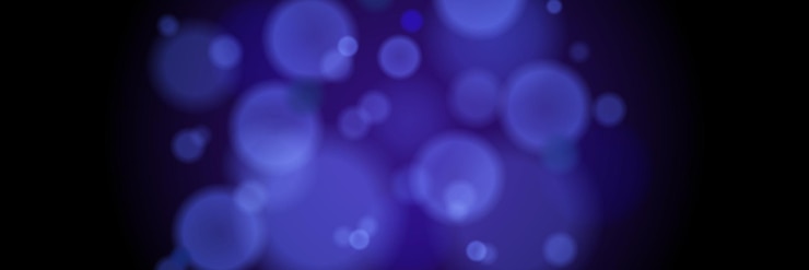 Vektor blauer gradient-hintergrund mit bokeh vorlage für urlaubskarten, einladungen und partys