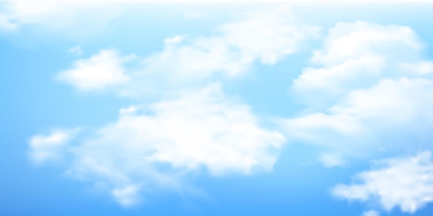 Blauer Himmel mit flauschigen weißen Wolken