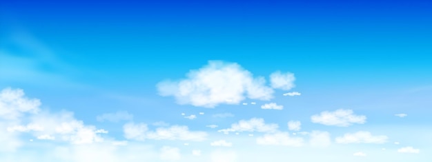 Blauer Himmel mit flauschigen Wolken