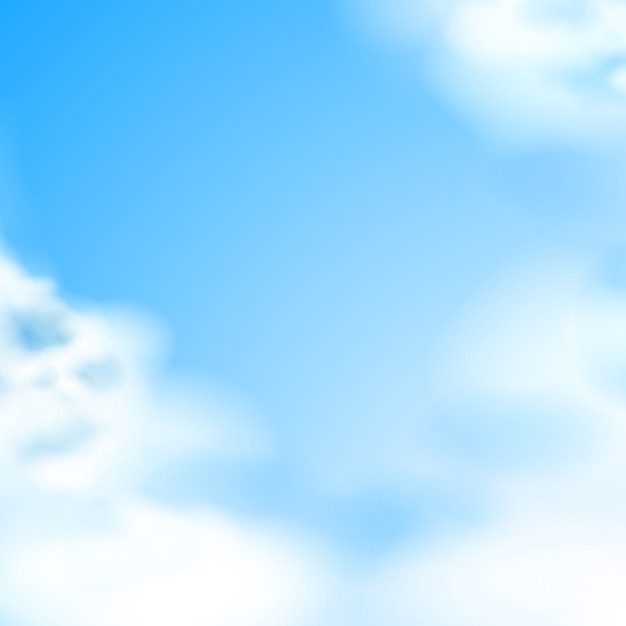 Vektor blauer himmel mit natürlichem hintergrund der weißen wolken