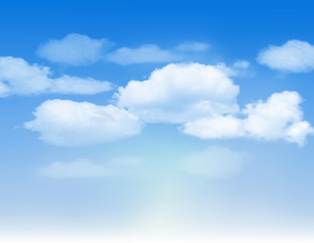 Blauer Himmel mit Wolken Vektorhintergrund