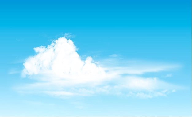 Blauer Himmel mit Wolkenpanorama Vektorhintergrund