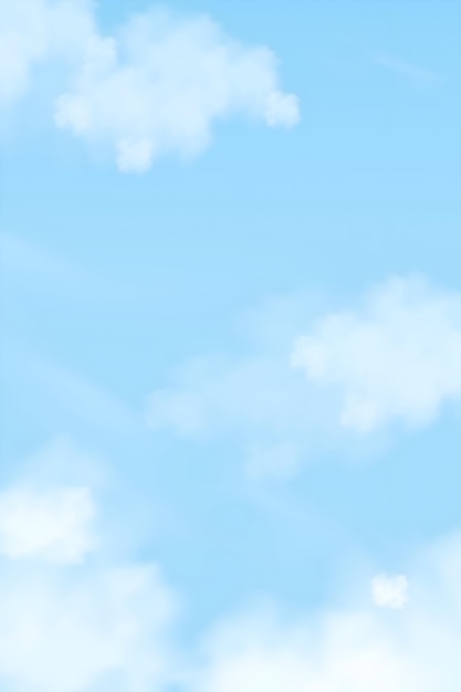 Blauer Himmel und flauschige Wolken