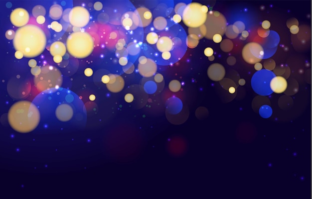 Blauer Hintergrund mit Goldbokeh