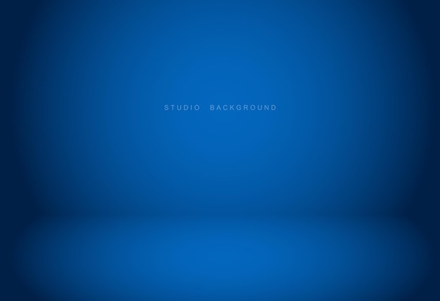 Blauer Hintergrund mit Hintergrund-Studio-Fotografie Leerer Galerie-Raum mit Kopierraum