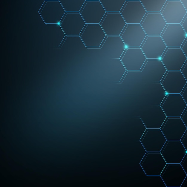 Blauer Hintergrund mit sechseckigen Linien