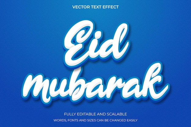 Blauer Hintergrund mit weißem Text, der Eid Mubarak sagt.