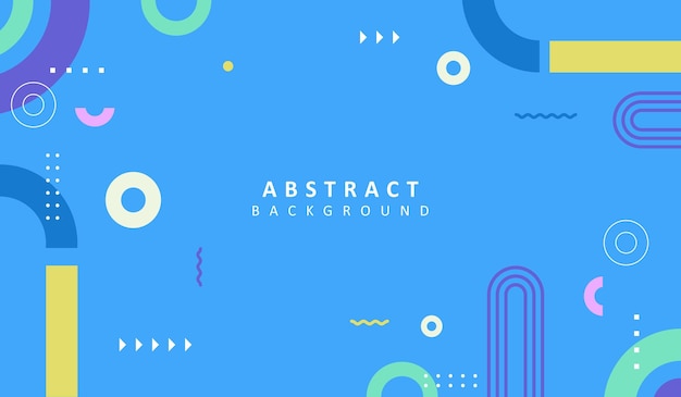 Blauer Hintergrundvektor mit bunten Formen vector Hintergrund
