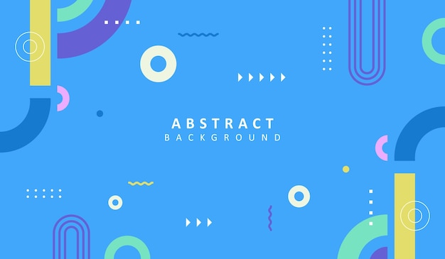 Blauer Hintergrundvektor mit bunten Formen vector Hintergrund