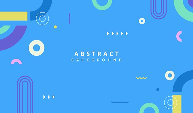 Blauer Hintergrundvektor mit bunten Formen vector Hintergrund