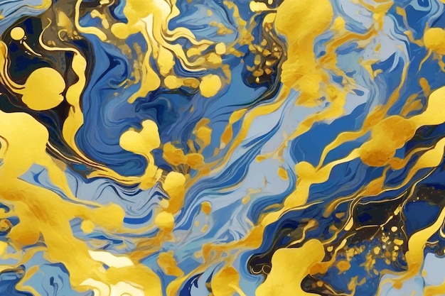Blauer Marmor- und Gold-Abstrakt-Hintergrundvektor Marmor-Wallpapier-Design mit natürlichem Luxus-Stil