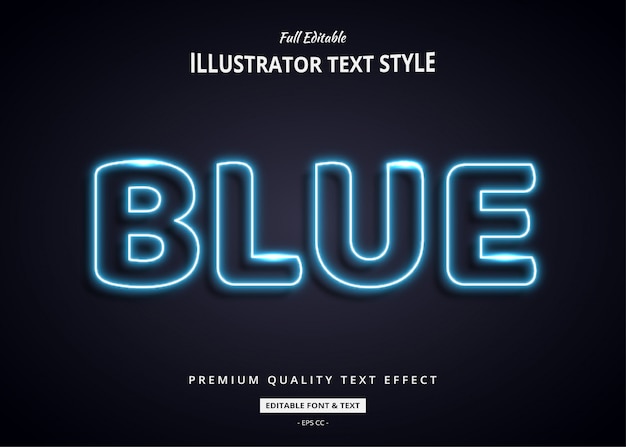 Blauer neon 3d textstil-effekt