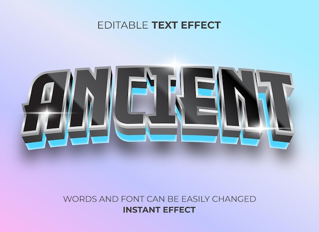 Blauer Neon-Metall-Text-Effekt