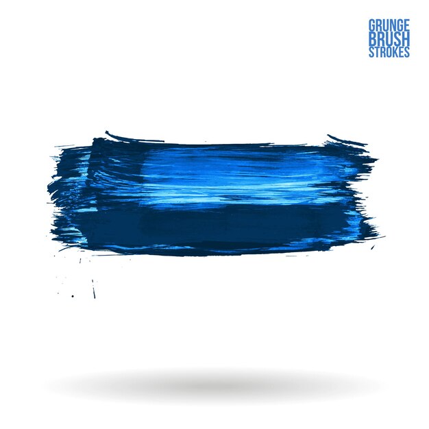 Blauer Pinselstrich und Textur Grunge Vektor abstraktes handgemaltes Element