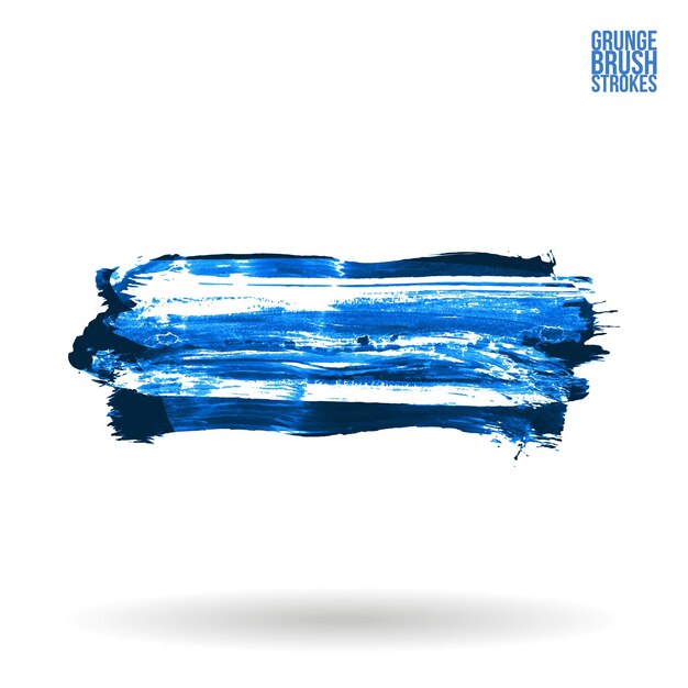 Blauer Pinselstrich und Textur Grunge Vektor abstraktes handgemaltes Element
