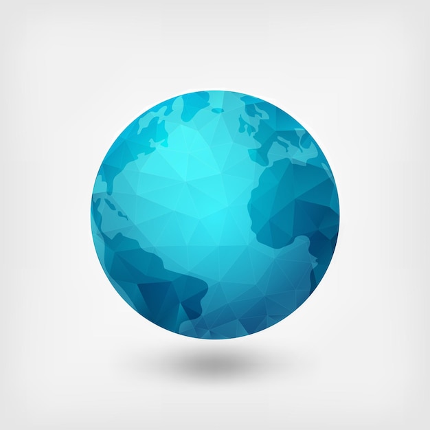 Blauer polygonaler Planet