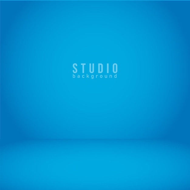 Blauer Raumverlauf des leeren Studios