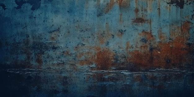 Vektor blauer rostmetall-grunge-texturhintergrund