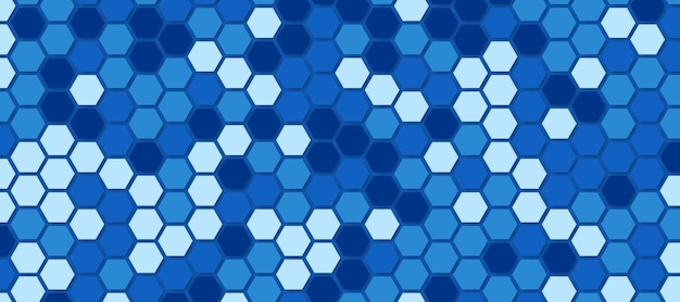 Blauer sechseckiger abstrakter dreidimensionaler Hintergrund.