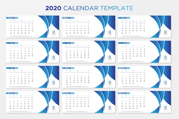 Blauer tischkalender 2020