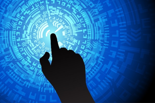 Blauer Touch-zukünftiger Technologie-Internet-Sicherheits-Hintergrund