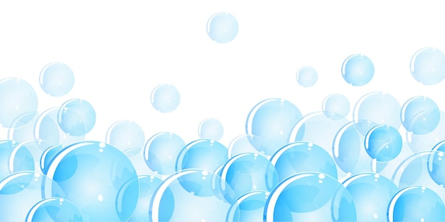 Blauer transparenter Blasenhintergrund