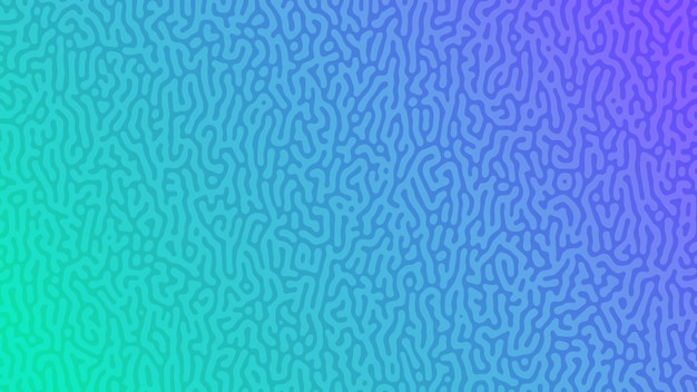 Blauer Turing-Reaktionsverlaufshintergrund Abstraktes Diffusionsmuster mit chaotischen Formen Vektorillustration