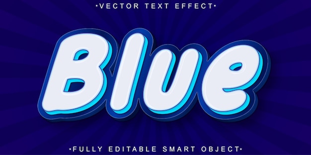 Blauer Vektor voll redigierbarer Smart Object Text-Effekt