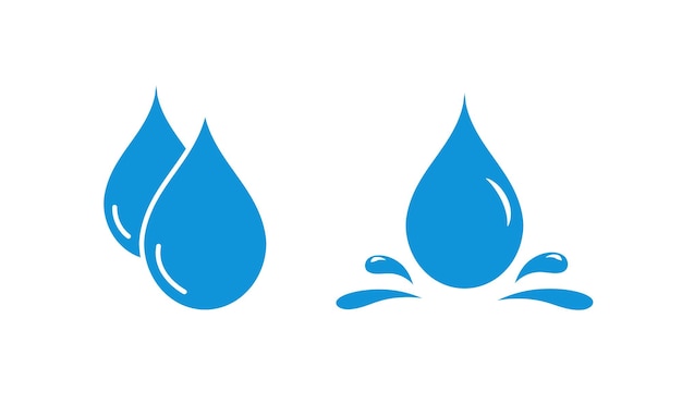 Blauer Wassertropfen auf weißem Hintergrund Spritzwasser und Spray