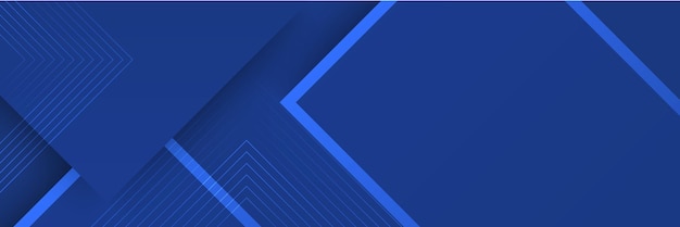 Blaues abstraktes Vektor-Langbanner. Minimaler Hintergrund mit Pfeilen und Kopierraum für Text. Social-Media-Cover und Web-Banner-Vorlage