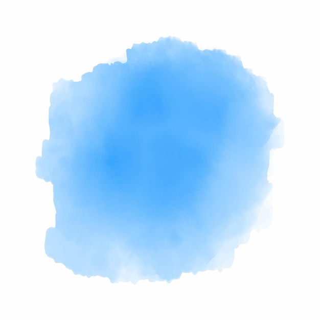 Blaues aquarell auf weißer hintergrundvektorillustration