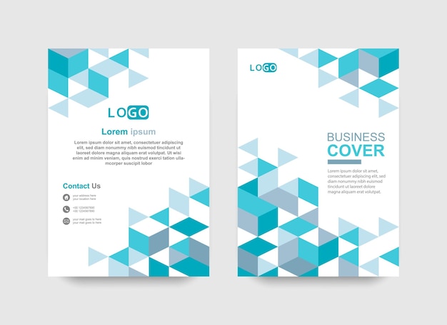 Vektor blaues business-cover-set im a4-format