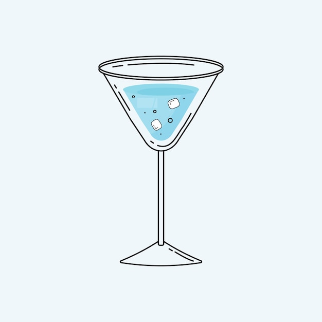 Blaues cocktail mit eis