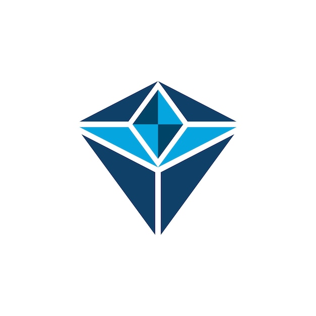 Blaues Diamant-Augen-Logo-Symbol