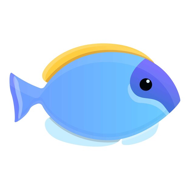 Vektor blaues fisch-symbol karikatur von blauem insel-fisch-vektorsymbol für webdesign, isoliert auf weißem hintergrund