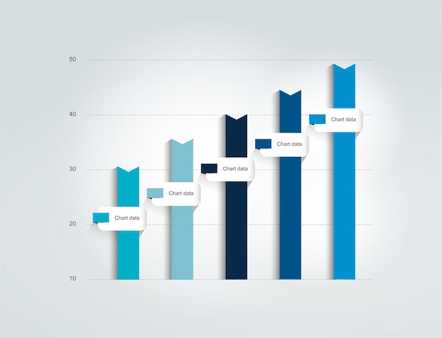 Blaues flaches Diagrammdiagramm Einfach bearbeitbare Infografik-Elemente einfärben
